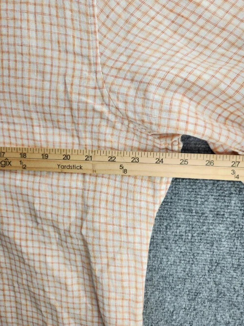 Banana Republic 17-17.5 XL Yellow Orange Plaid Long Sleeve Button Up Shirt Men